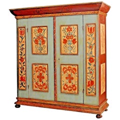 American Painted Floral and Vine Armoire