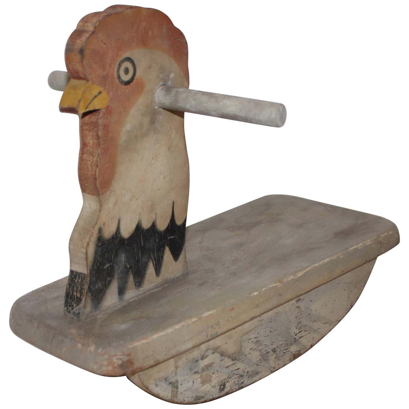 Folky Vintage Chicken Child's Rocking Toy For Sale at 1stDibs | rocking ...