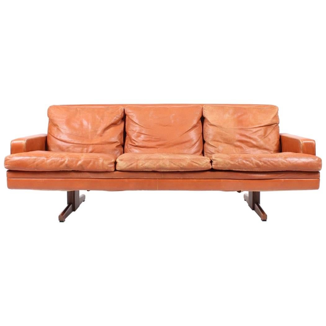 Sofa in Patinated Leather by Fredrik Kayser