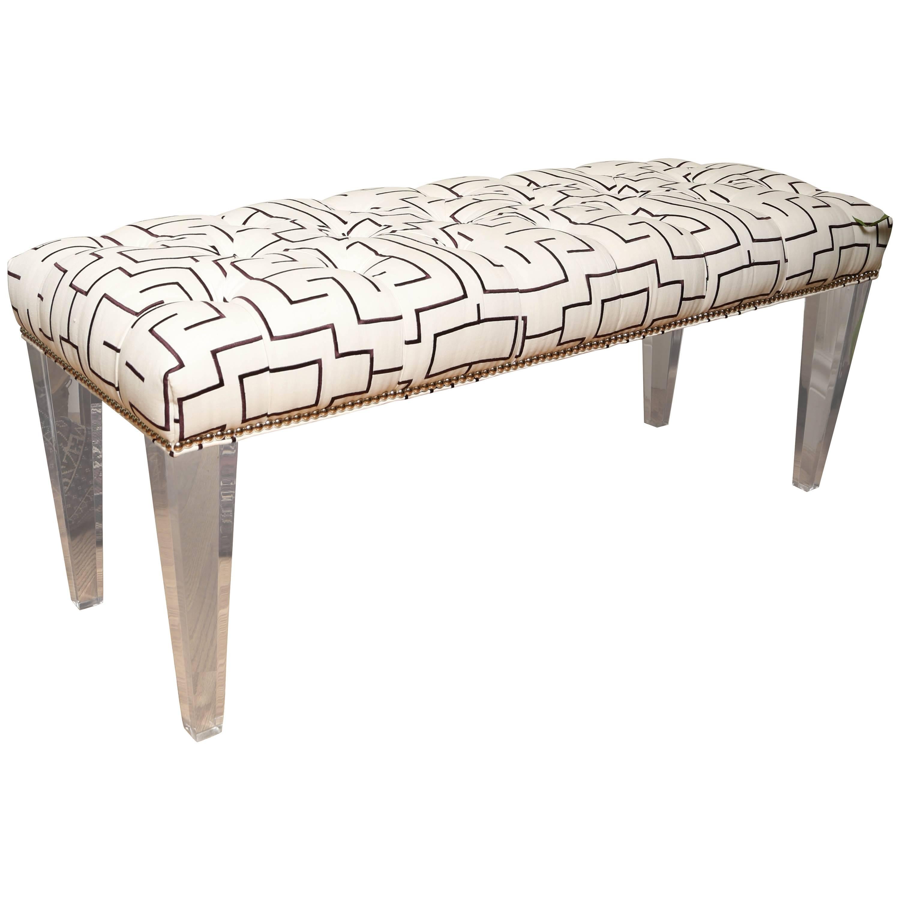 Contemporary Lucite Bench