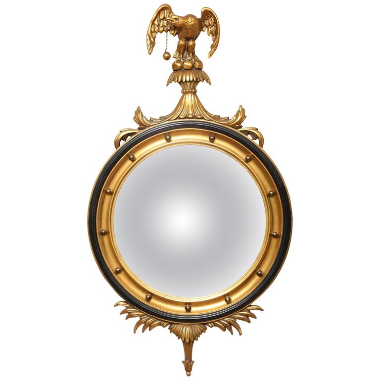 Vintage Italian Convex Eagle Mirror at 1stdibs