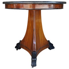 19th Century  French Empire Small Marble-Topped Table