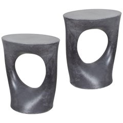 Pair of Charcoal Short Kreten Side Tables from Souda, Made to Order