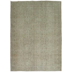 Shabby Chic Turkish Rug with White and Taupe Accents