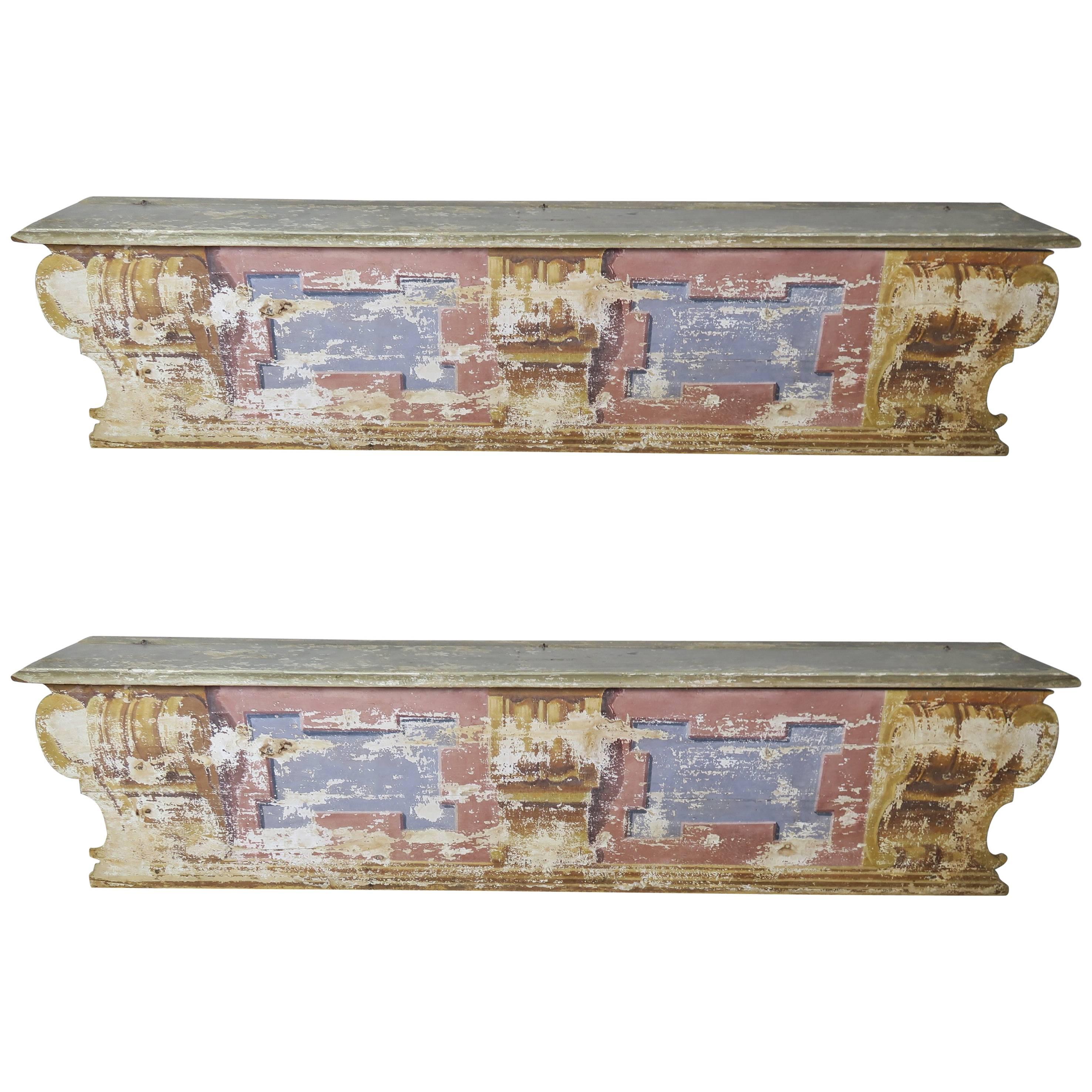 Pair of 19th Century Italian Painted Benches