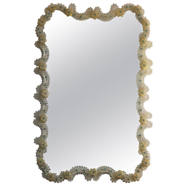 Ornate Murano Glass Mirror at 1stdibs