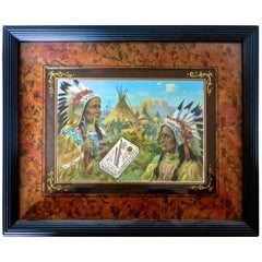 Antique Advertising for "Piedmont Cigarettes", American Indian Theme, circa 1910