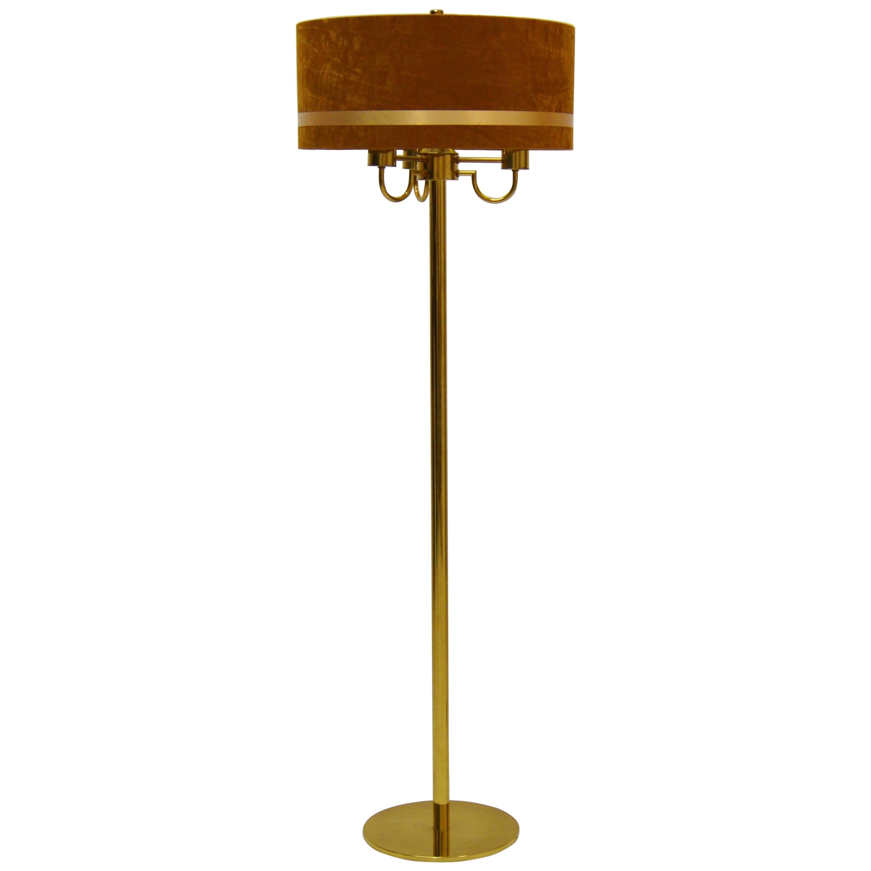 Stylish Brass Floor Lamp For Sale