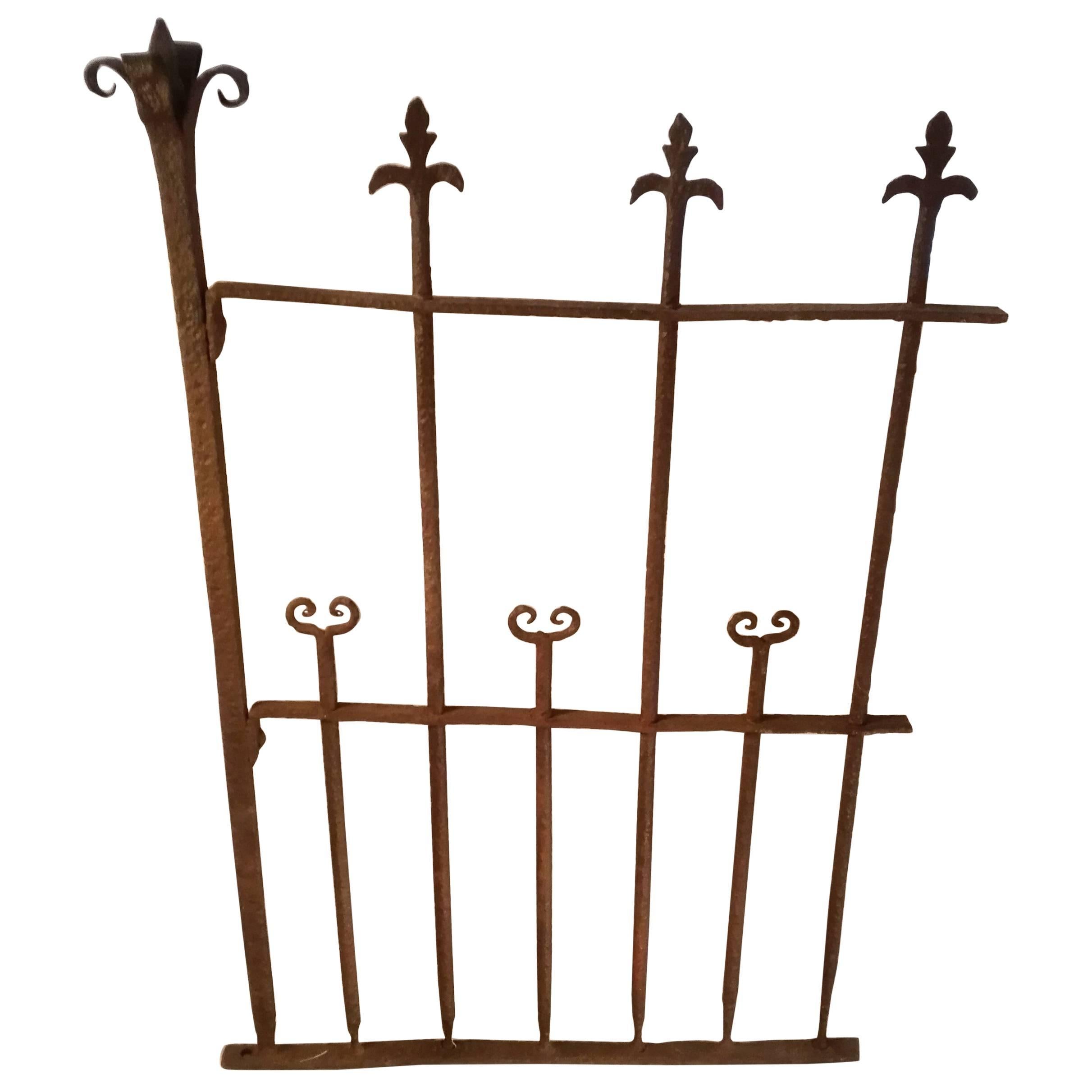 16th Century Wrought Iron Grotto Gate Hand Forget Early Renaissance Motiven For Sale