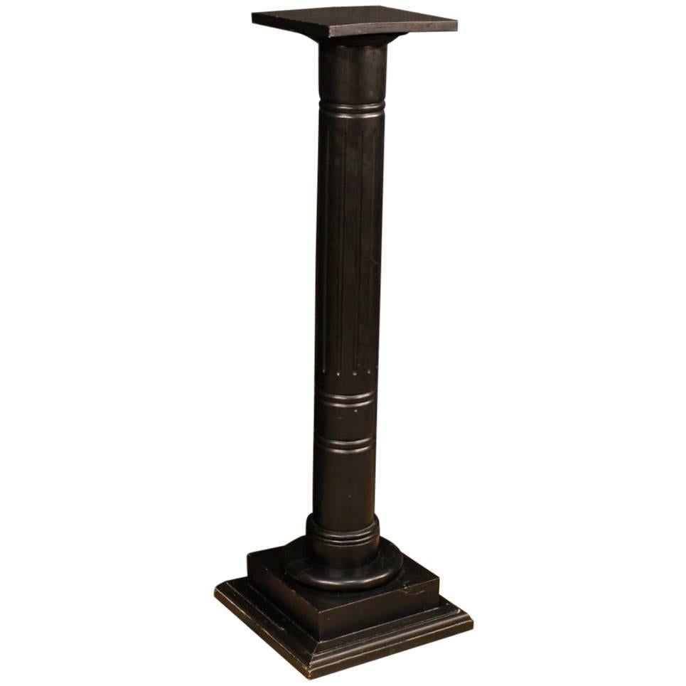 French Black Painted Wooden Column from 20th Century