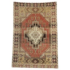 Tapis d'appoint turc vintage d'Oushak, entrée ou foyer