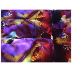 Multicolored Iris 'Bearded Iris' Silk Scarf or Wall Hanging, Art on a scarf
