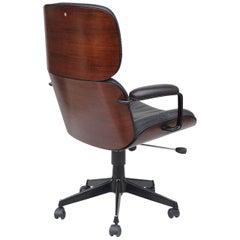 Swivel Office Chair with Walnut Veneer Shell by Ico Parisi for MIM, 1950s, Italy