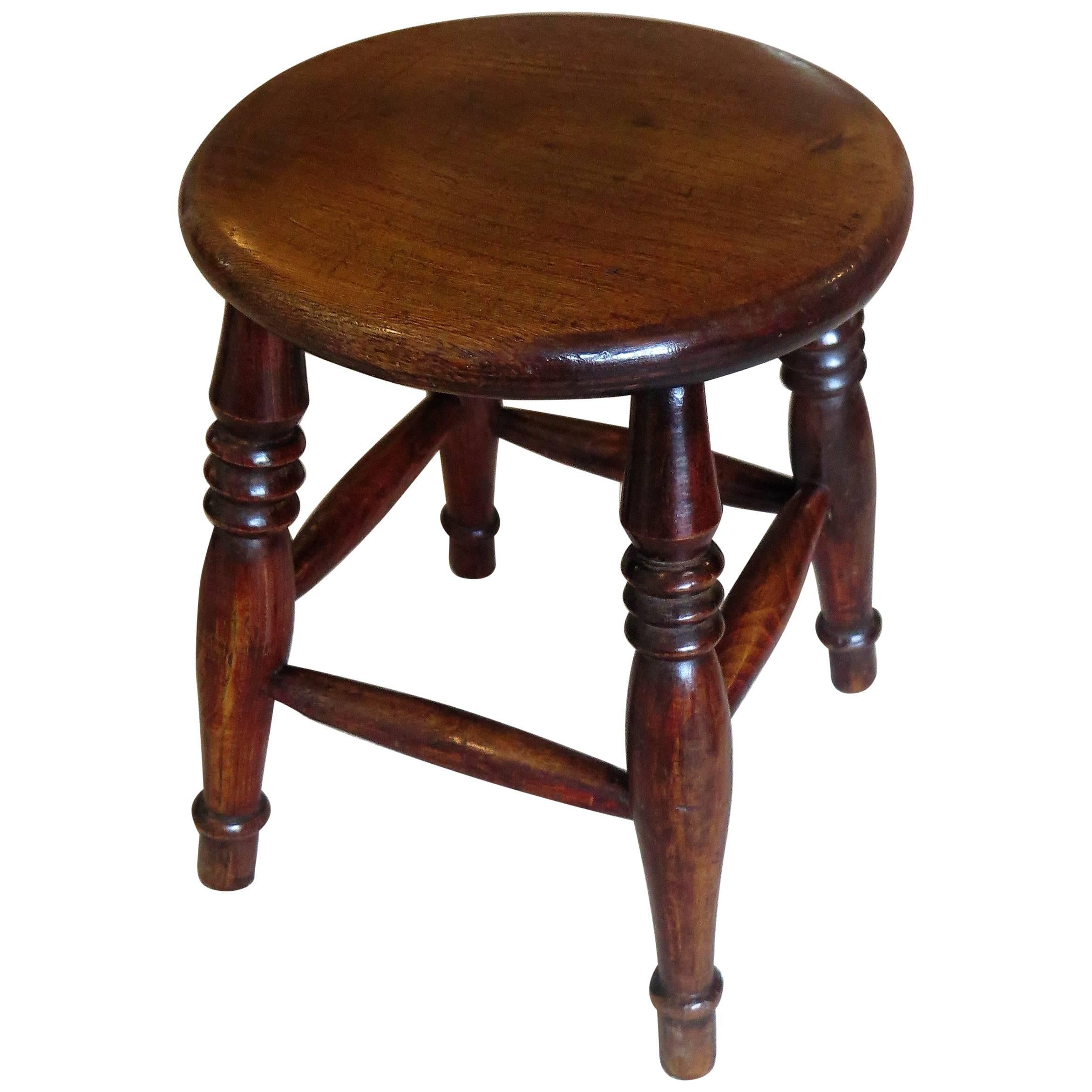 Elm Stool or Stand North East Yorkshire English Maker, Circa 1850 For Sale