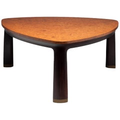Edward Wormley Vintage Modern Dunbar Burled Elm Triangular Coffee Table