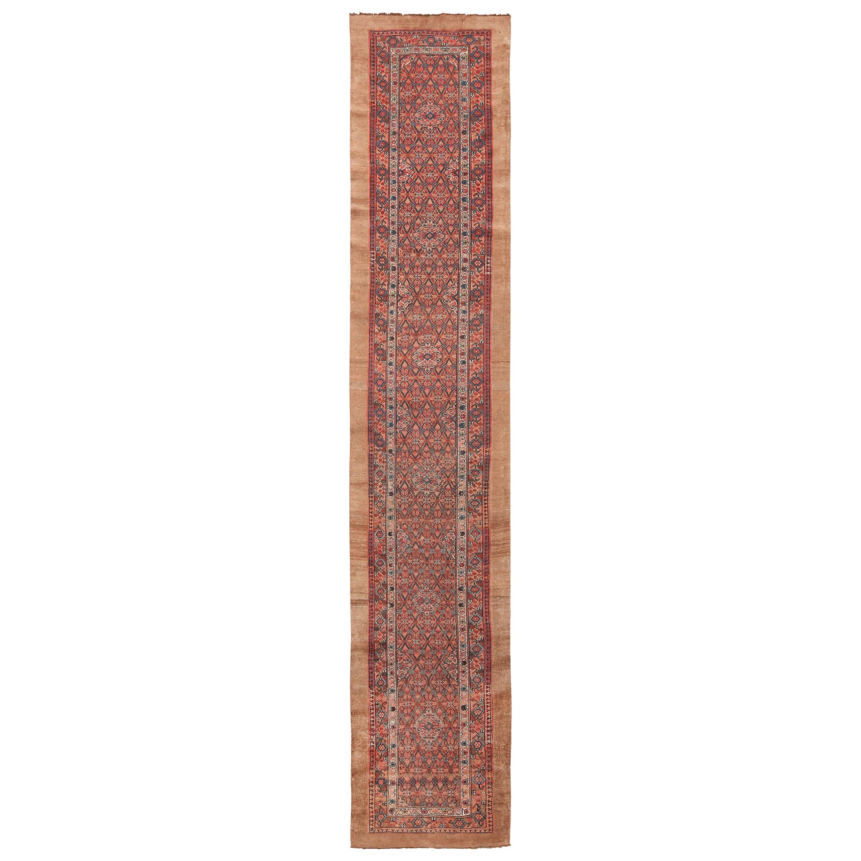 Long and Narrow Antique Tribal Persian Serab Runner Rug