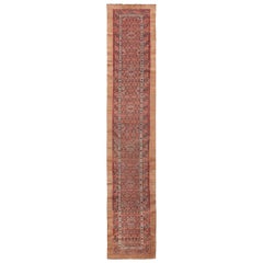 Long and Narrow Antique Tribal Persian Serab Runner Rug