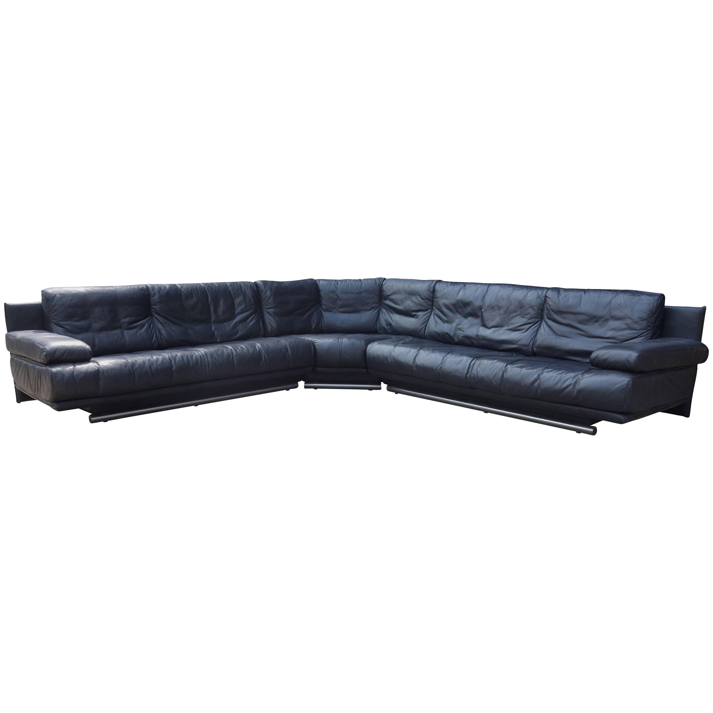 Midcentury Leather Sectional Sofa