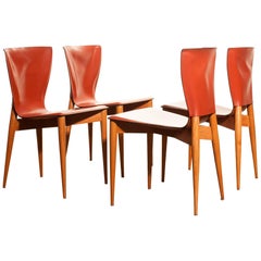 1970s, Set of Four Carlo Bartoli for Matteo Grassi 'Vela' Dining Side Chairs