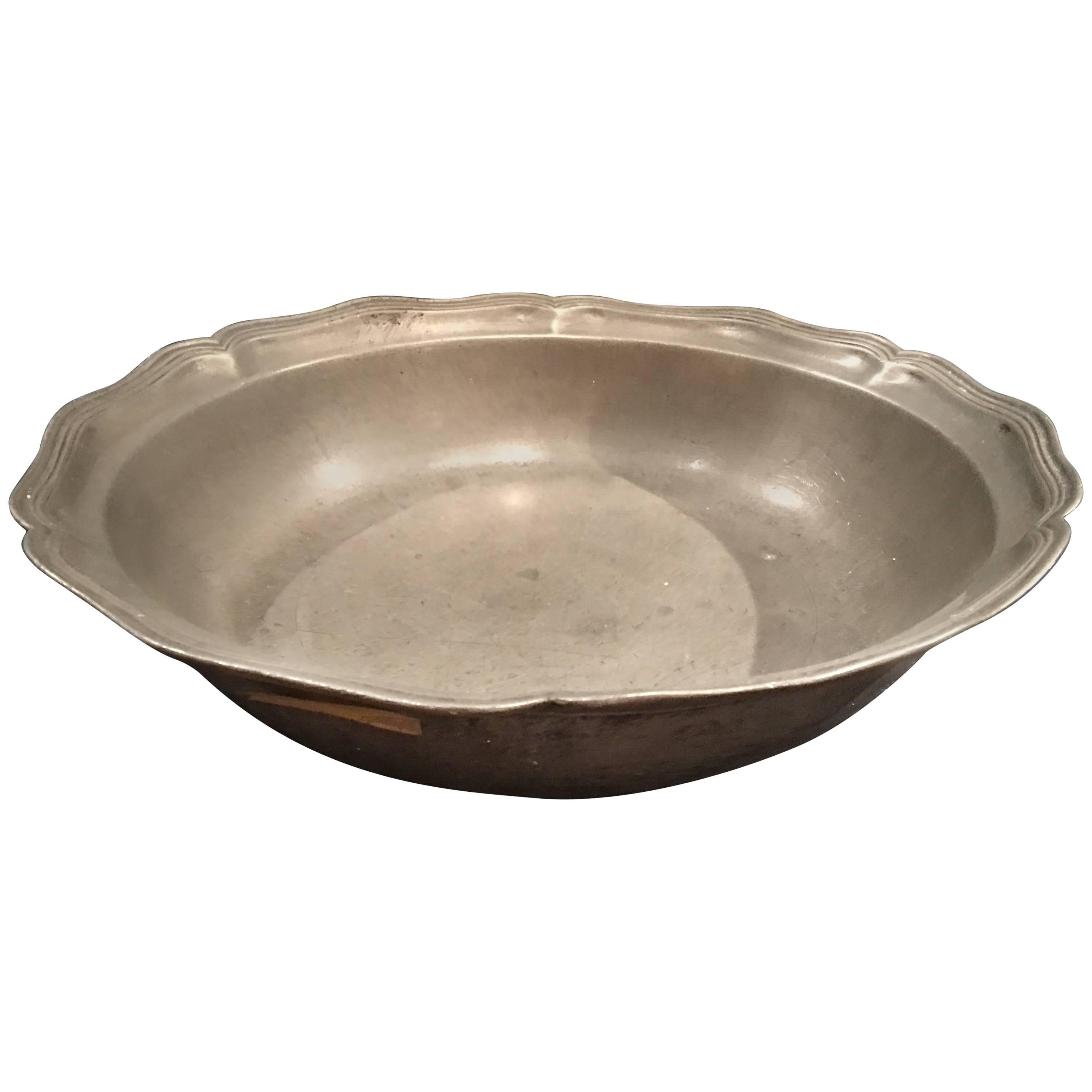 English Pewter Serving Bowl, 19th Century