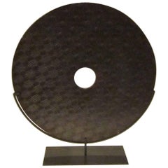 Extra Large Textured Stone Disc Sculpture, China