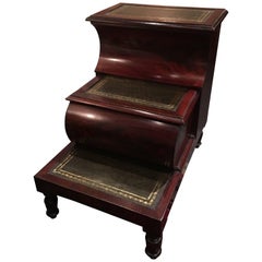 English Regency Mahogany Bed Step Commode Flip Top for Storage, 19th Century