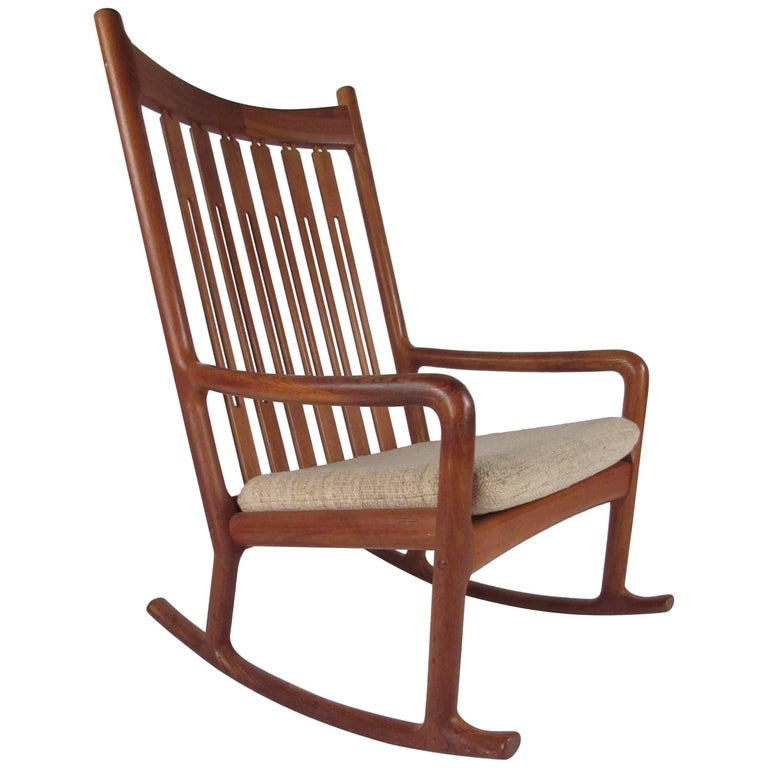 MidCentury Modern Jacob Kjaer Teak Rocking Chair at 1stDibs
