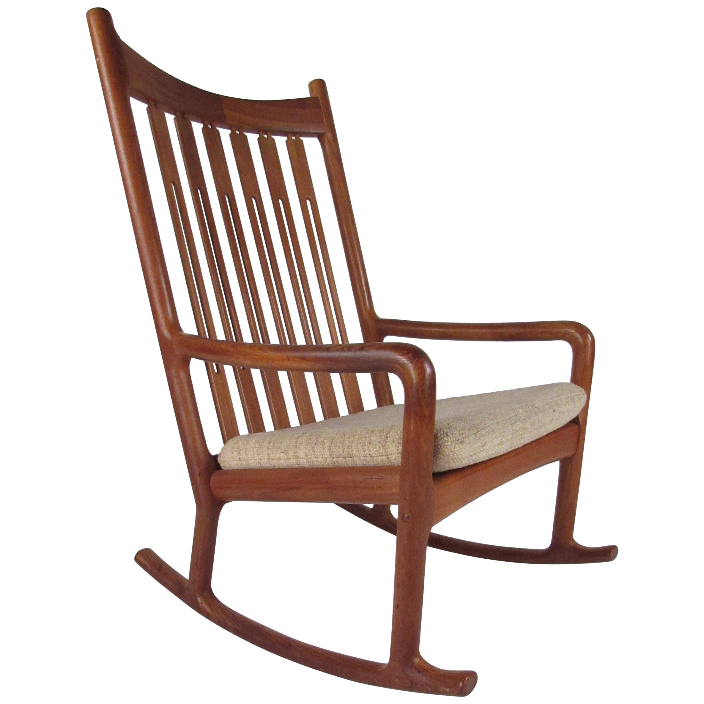 Classic Mid-Century Danish Teak Rocking Chair For Sale at 1stDibs