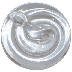 Tiffany & Co. Coiled Snake Crystal Paperweight