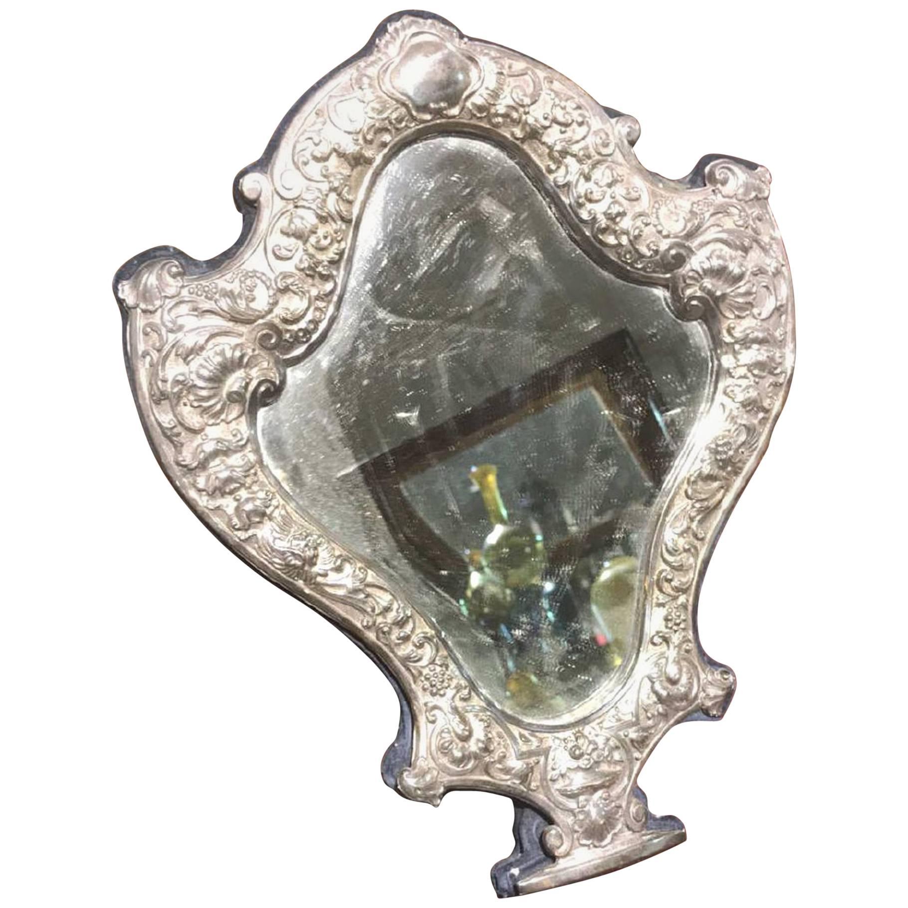 English Sterling Embossed Vanity Mirror