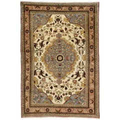 Tapis turc vintage d'Oushak de style traditionnel