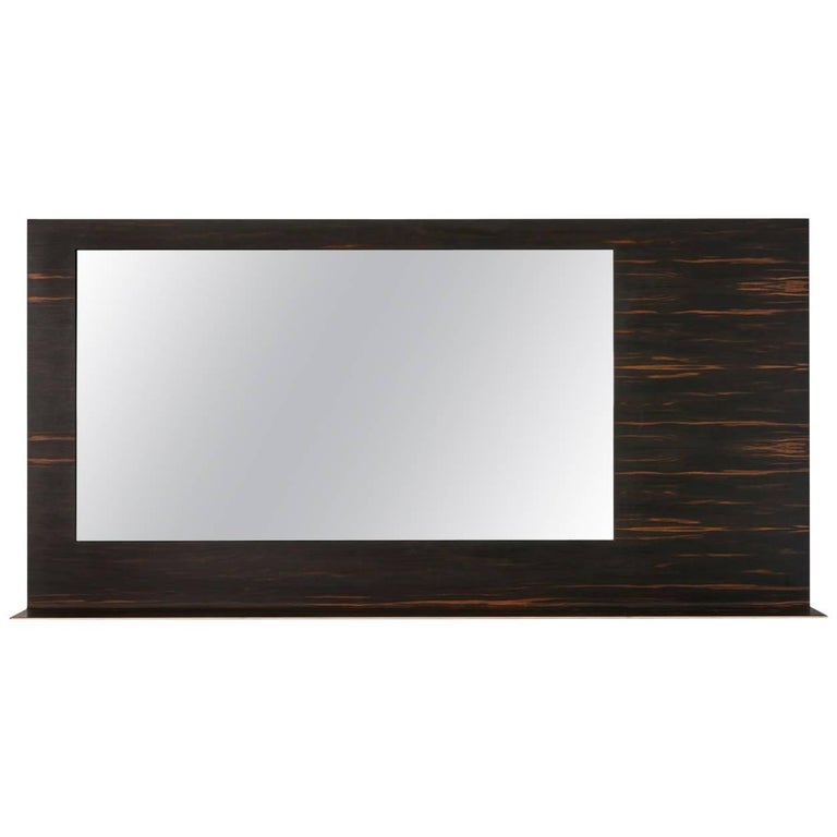 Starling Mirror With Pivot In Bronze And African Ebony For At Pernell Mirror With Shelf Sheet Of Solid Bronze Veneered In African Ebony