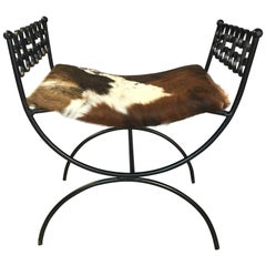 Arthur Umanoff Vanity Stool Grenada Collection with Cowhide Seat