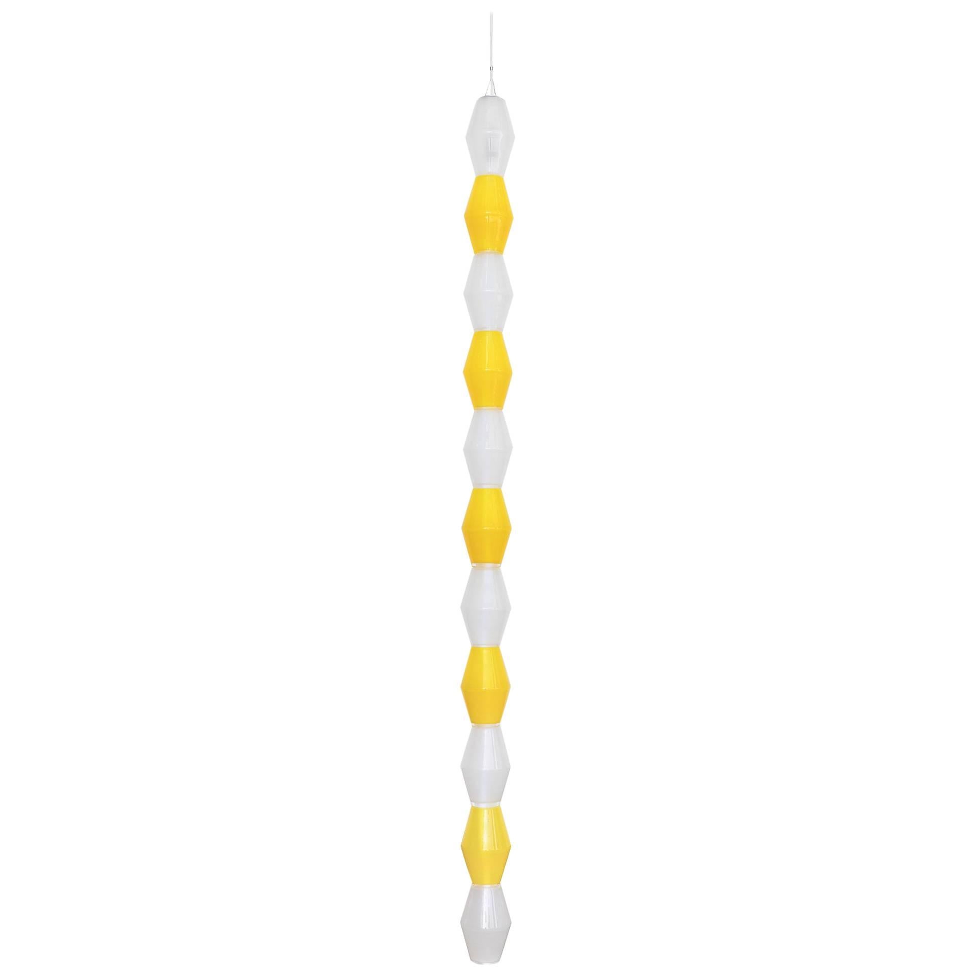 Large Sculptural Stacked Glass "Pearl Buoy" Hanging Light by Tron Meyer