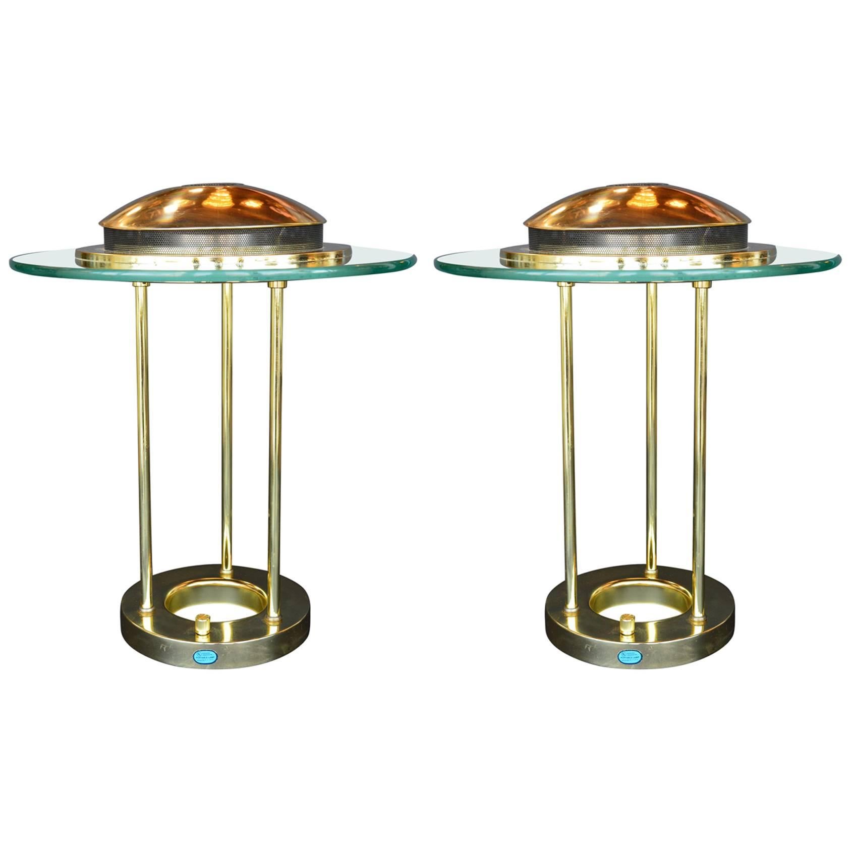 Pair of Saturn Desk Lamps by Robert Sonneman