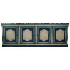 Hollywood Regency Server Credenza with Faux Marble Top