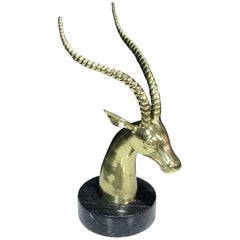 Midcentury Brass Sculpture of an Ibex