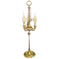 19th Century French Brass Desk Adjustable Lamp in Empire Style
