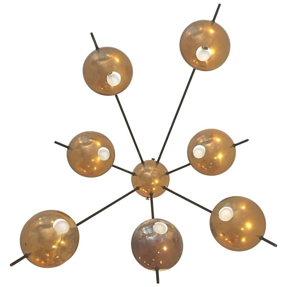 Original Stilnovo Seven-Shade Wall or Ceiling Lamp, Model 1036