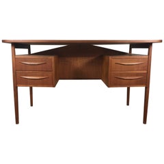 Classic Danish Modern Teak Desk by Gunnar Nielsen Tibergaard, Denmark