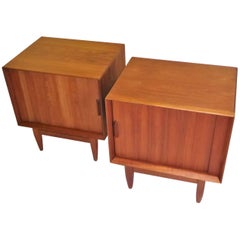 Pair of Early 1960s Danish Teak Nightstands by Arne Wahl Iversen for Falster