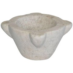 French, 18th Century White Marble Mortar