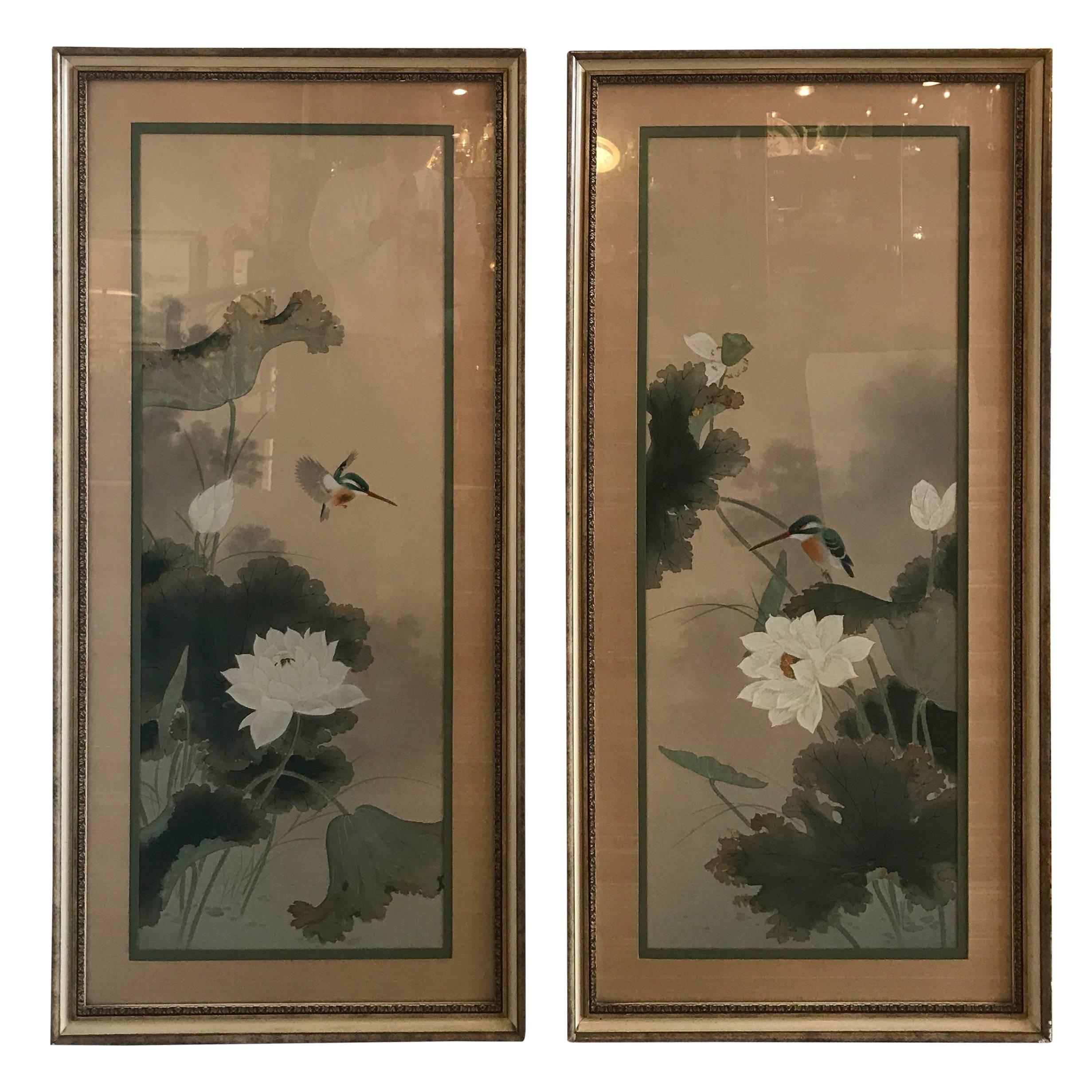 Pair of Japanese Paintings on Silk