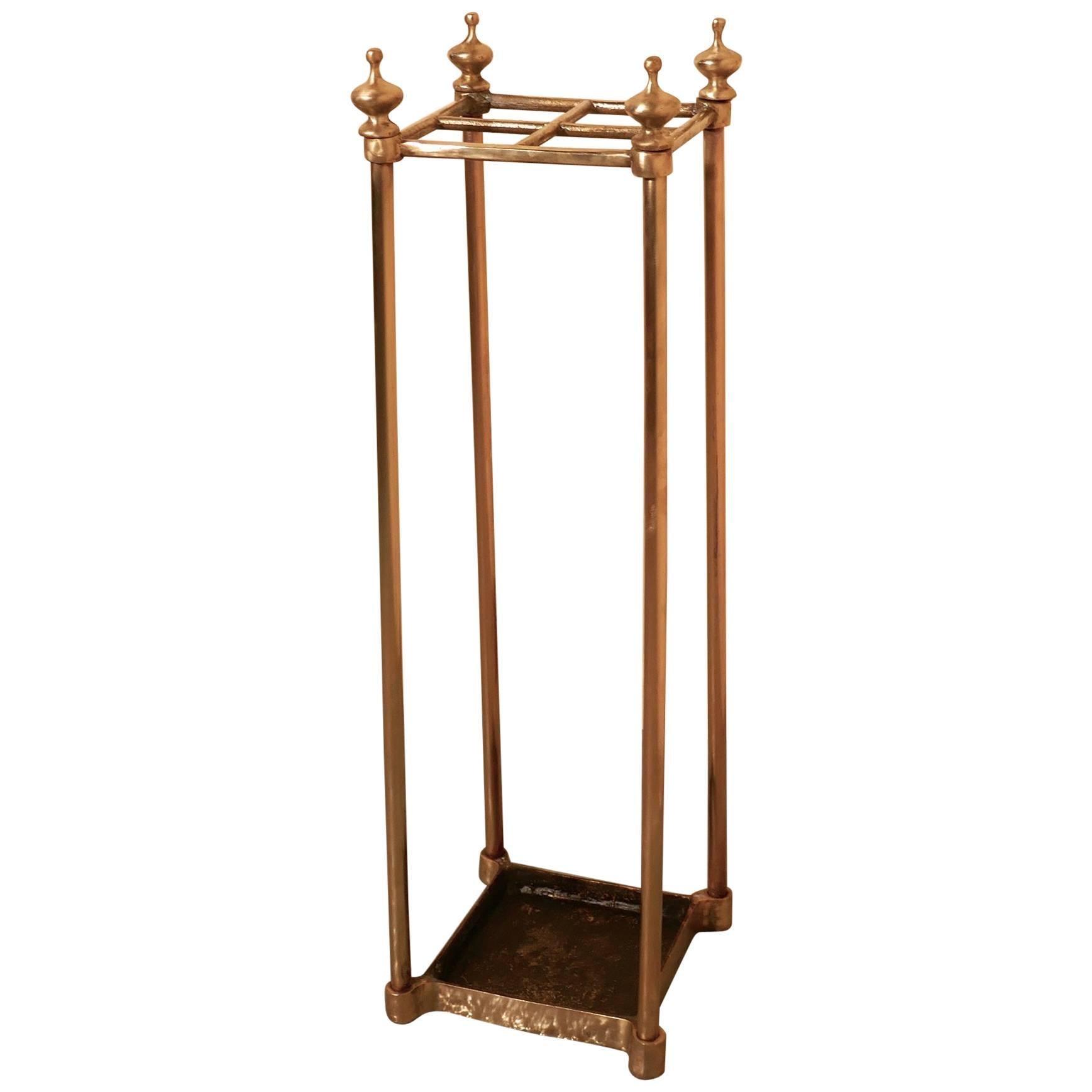 Victorian Brass and Cast Iron Walking Stick Stand or Umbrella Stand