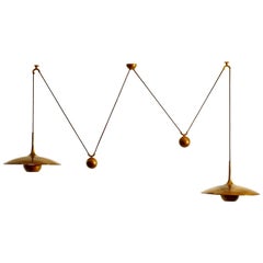 Double Counterbalance Lamps Onos 40 in Brass by Florian Schulz, 1970s