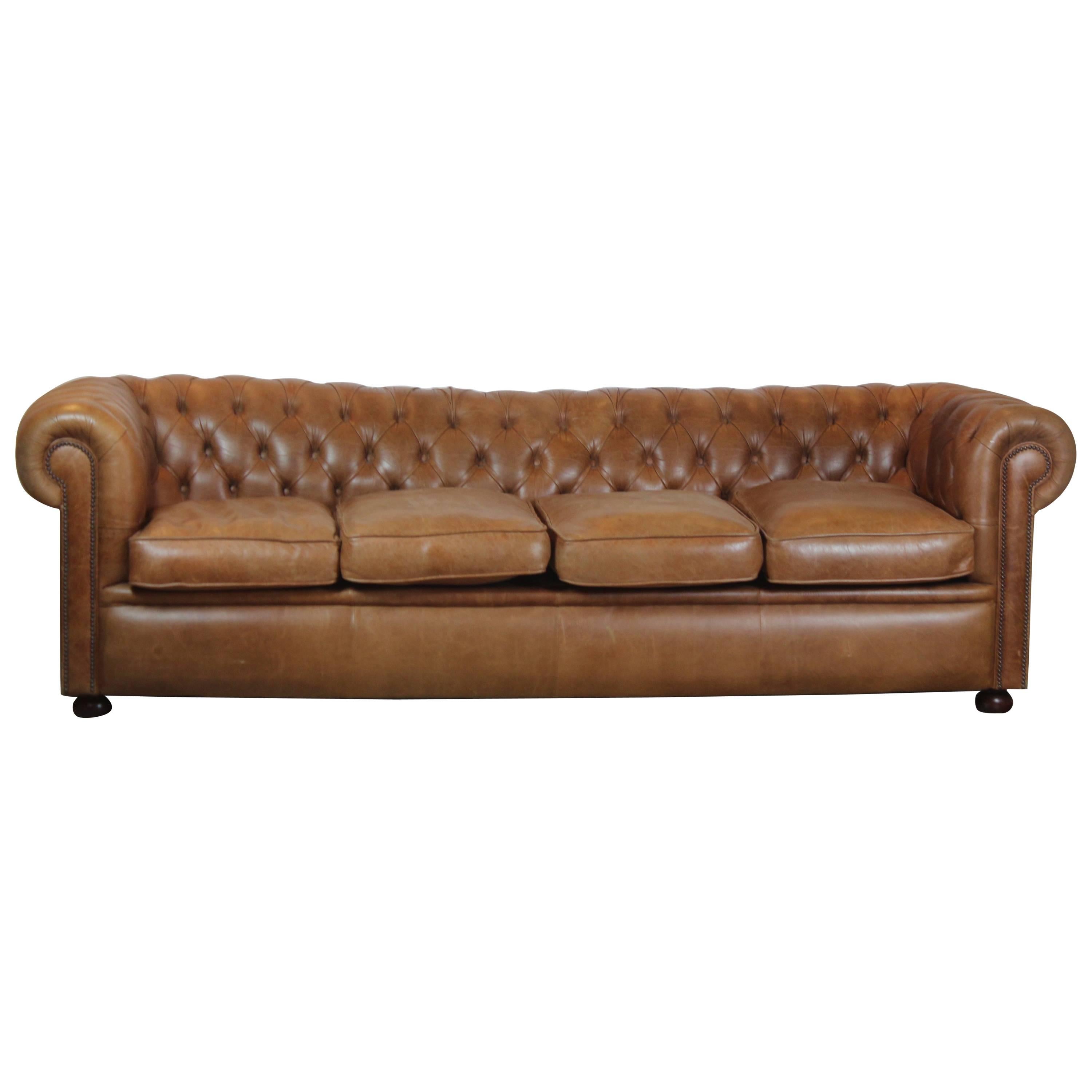 Chesterfield Style Leather Sofa