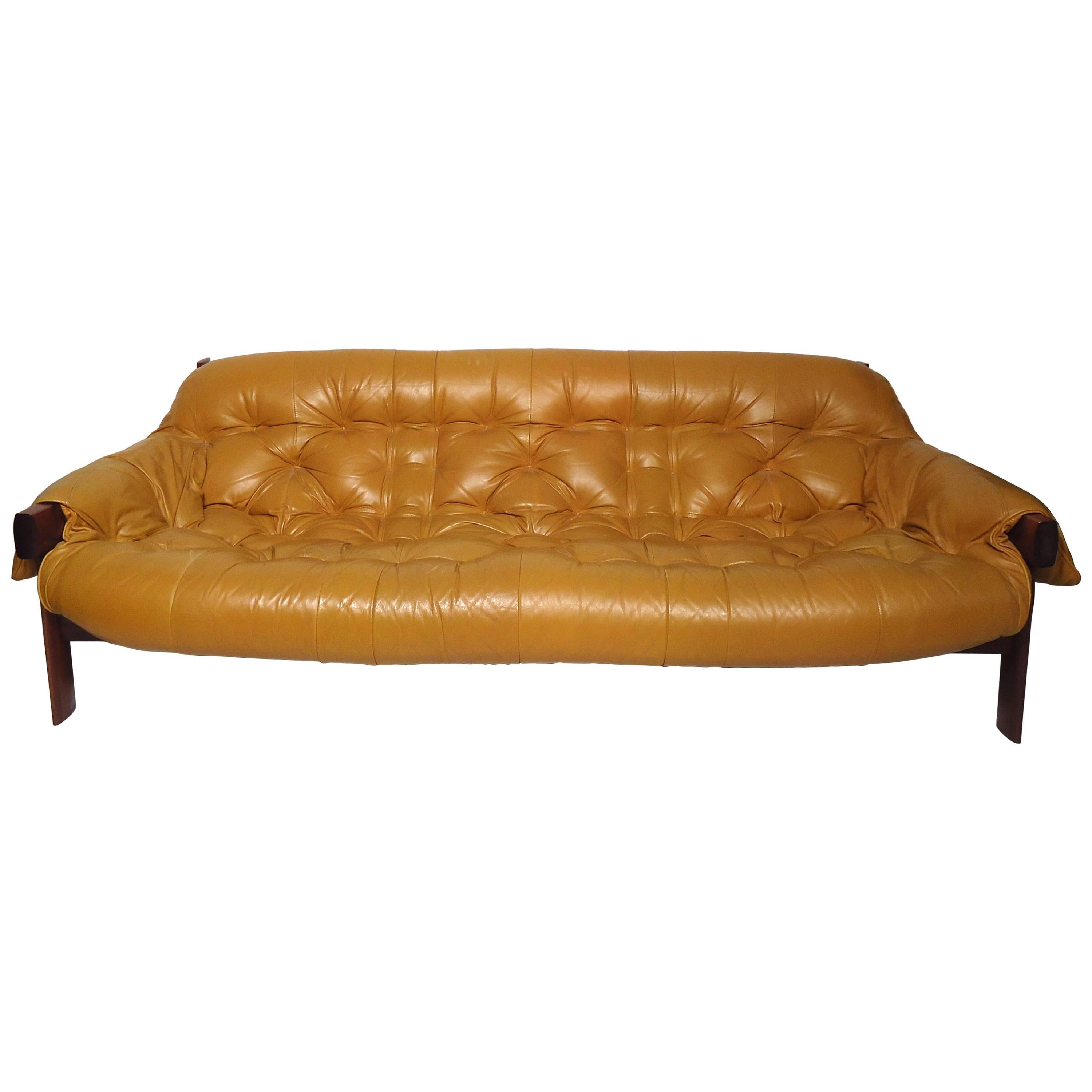 Midcentury Leather Sofa by Percival Lafer