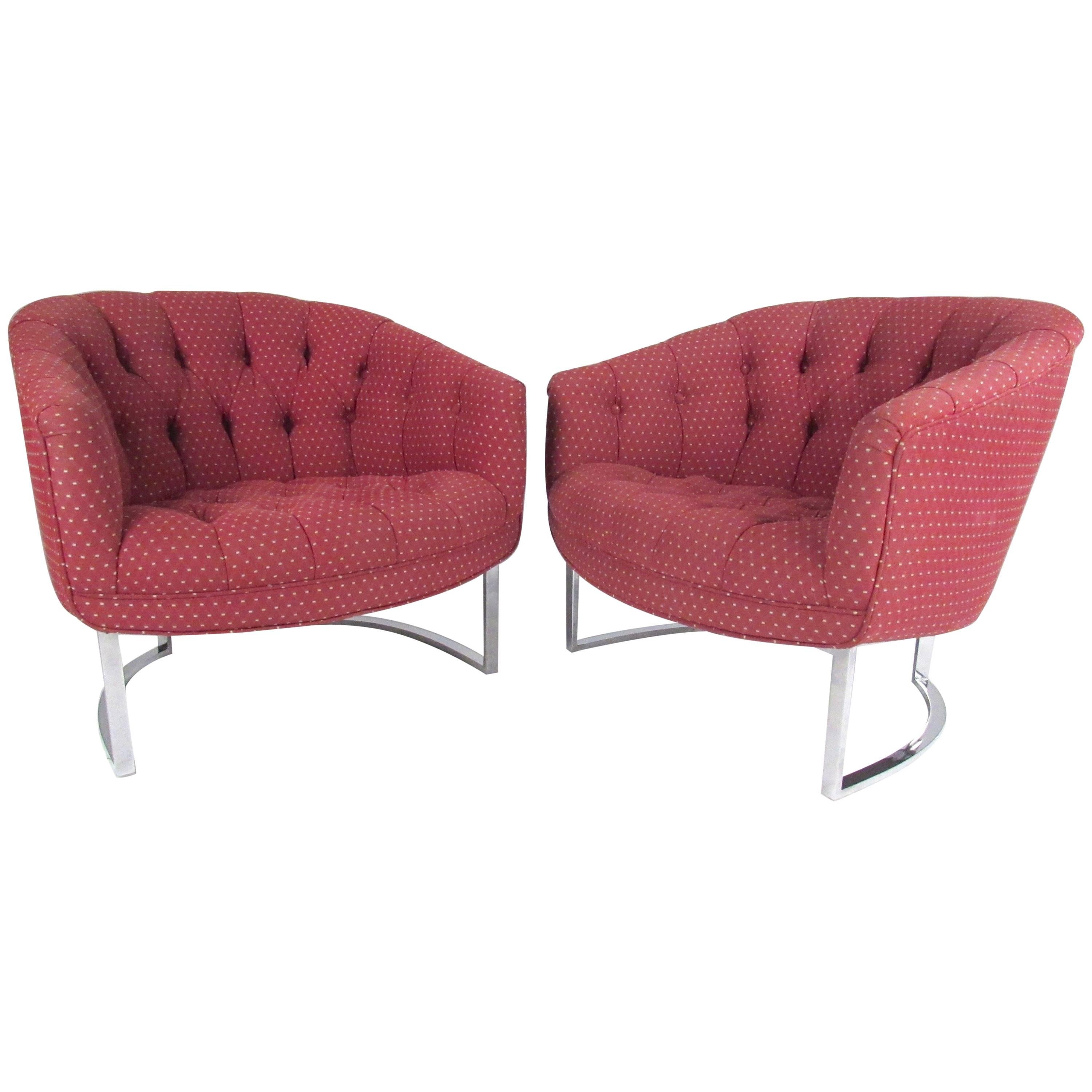 Pair of Vintage Modern Lounge Chairs after Milo Baughman