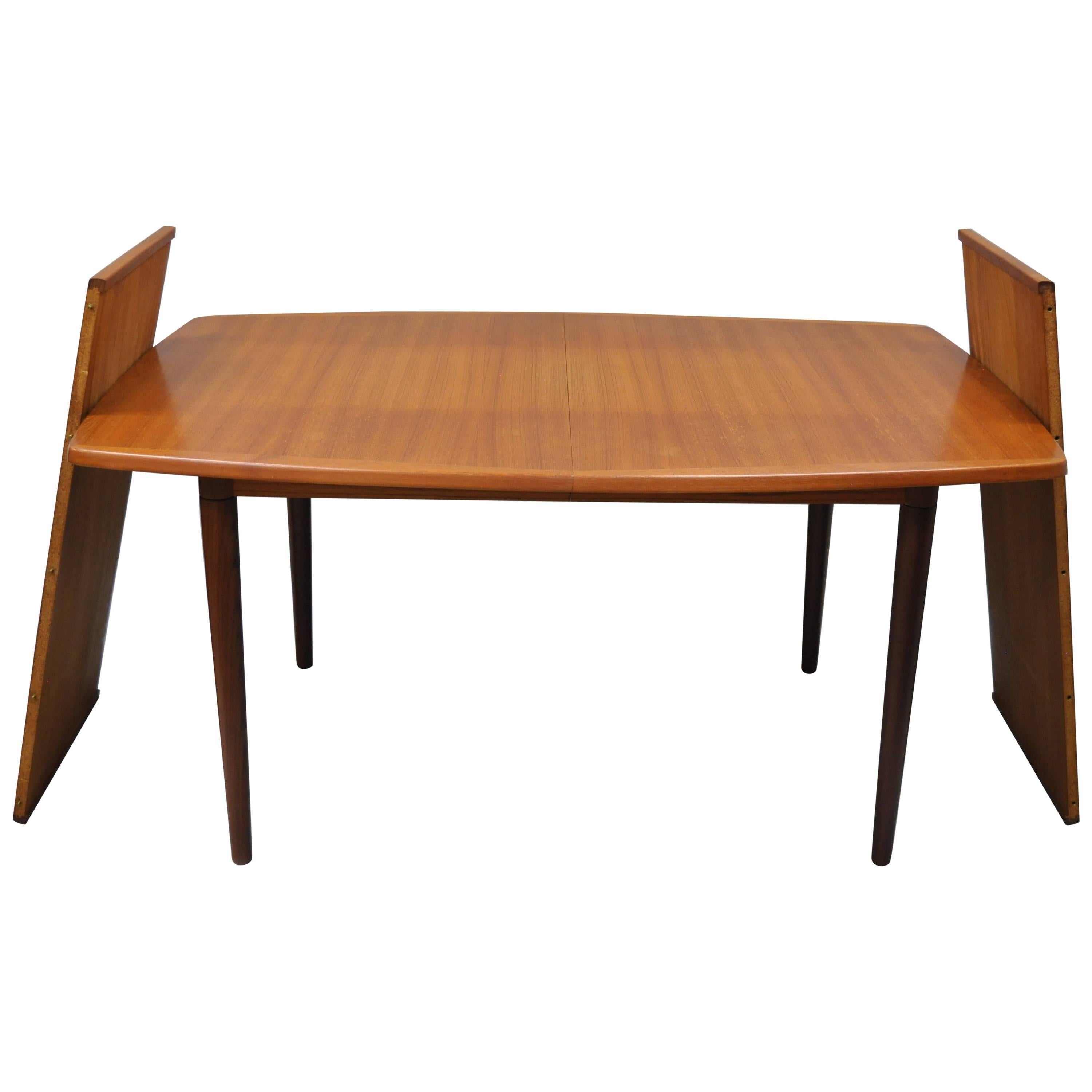 Mid Century Danish Modern Teak Dining Table with 2 Leaves by Gustav Bahus Norway