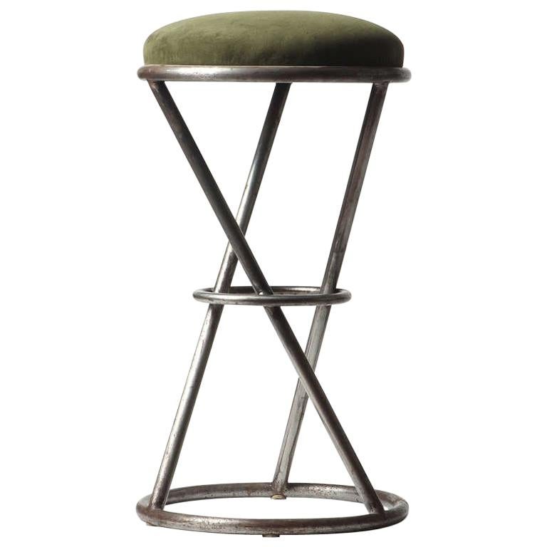 Large Scale Chareau Inspired Tubular Steel Bar Stools For At Large Scale Chareau Inspired Tubular Steel Bar Stools For Geometric